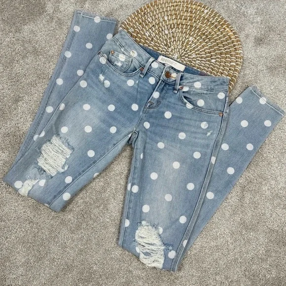 Marc Jacobs Light Blue Polka Dot Slim Jeans - Picture 2 of 8